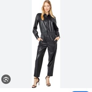 n:PHILANTHROPY Black Faux Leather Jumpsuit
